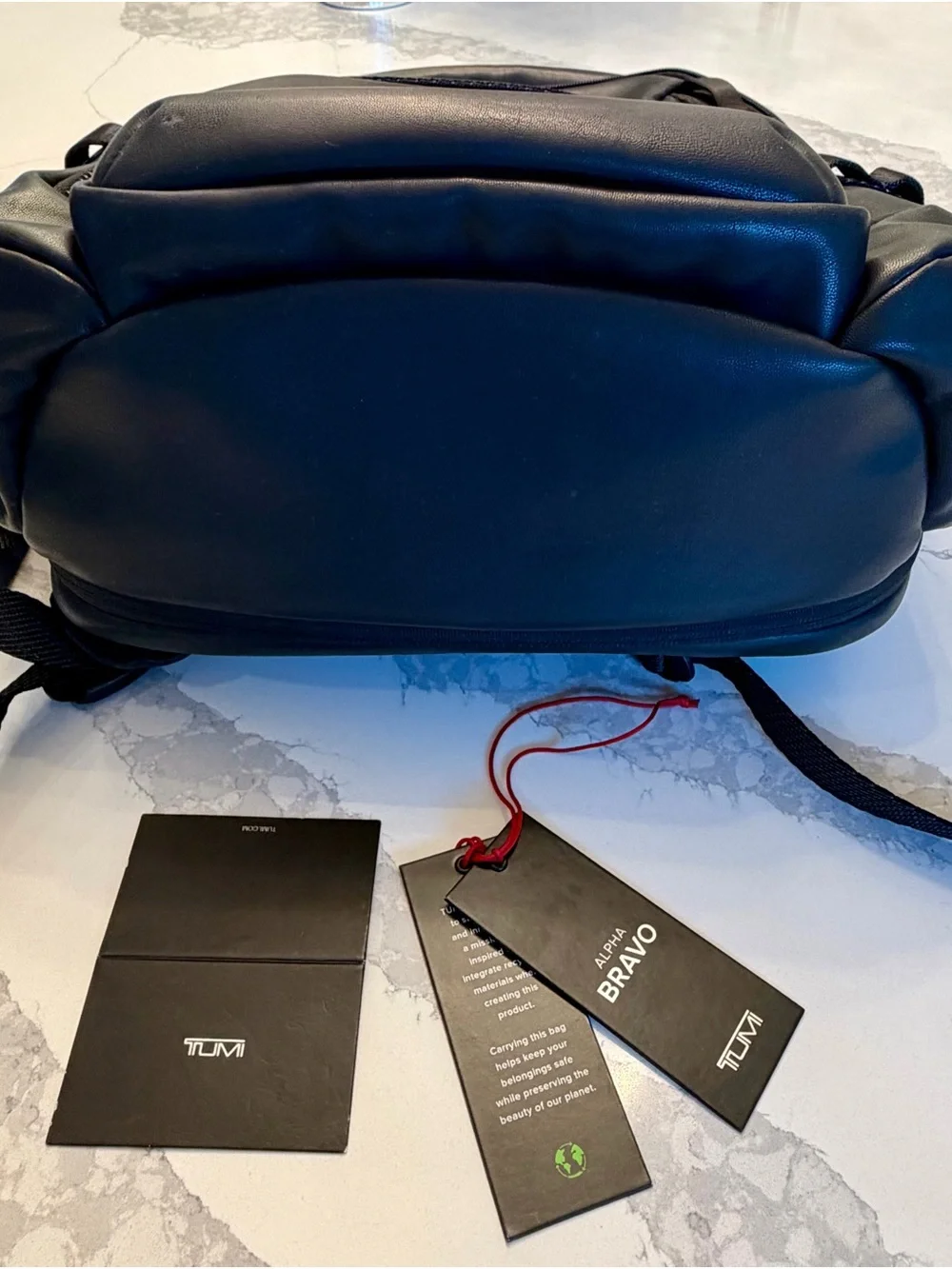 Tumi Alpha Bravo Black Leather Backpack